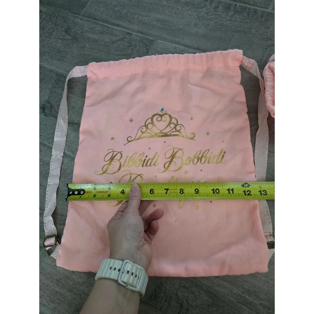 Disney Bibbidi Bobbidi Boutique Pink Gold Tiara Cinch Backpack Set of 2